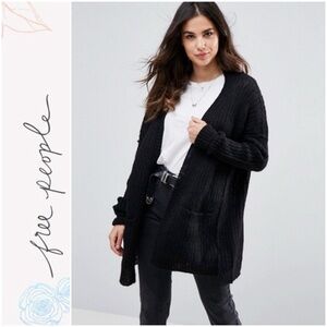 Free People Black alpaca Cardigan Sweater